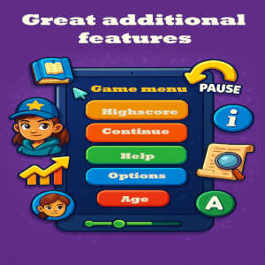 Central game menu and game features